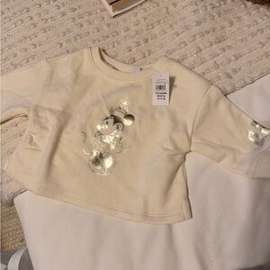 GAP Cream Long Sleeve Kids Top with Silver Character Design